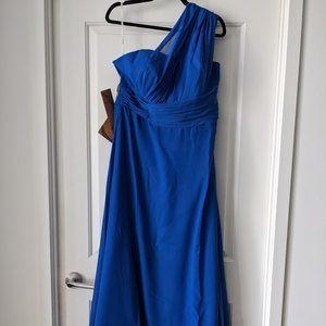 Royal Blue One Shoulder Floor Length Long Plus Size 16W Dress